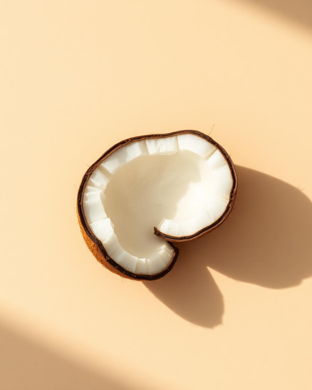Halved coconut